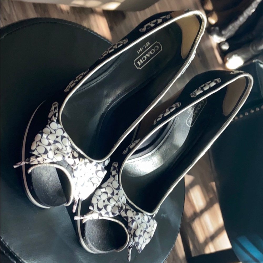 Coach Open Toe Wedges